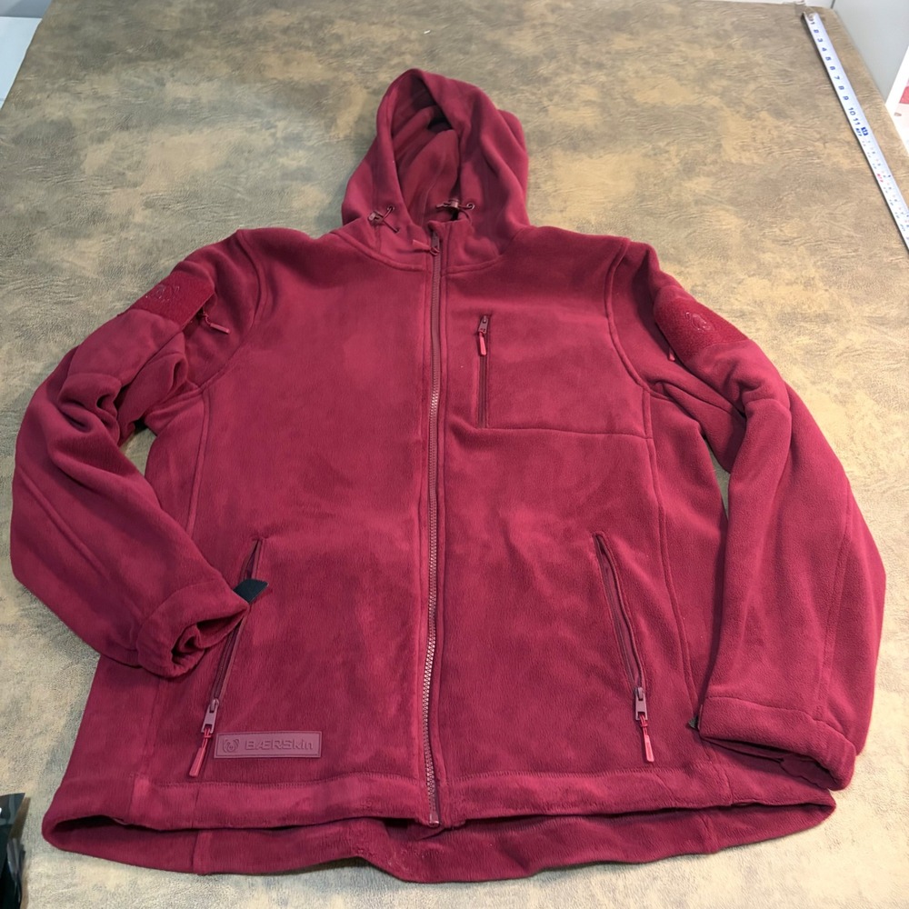 Baerskin Tactical Fleece Hoodie Jacket Women Size L Burgundy Red 5395 Fem 4